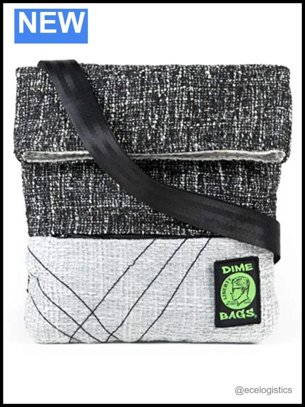 Fold-Over Magnetic Crossbody Satchel with 7 Compartments Hempster Recycled